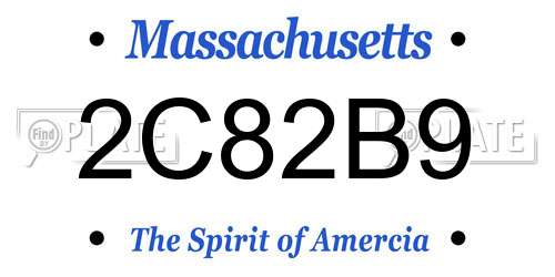 2C82B9 Massachusetts License Plate