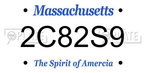 2C82S9 Massachusetts License Plate