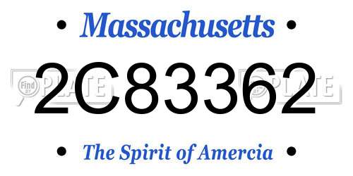 2C83362 Massachusetts License Plate