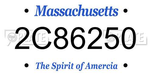 2C86250 Massachusetts License Plate