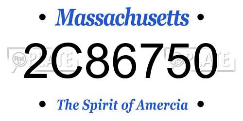 2C86750 Massachusetts License Plate