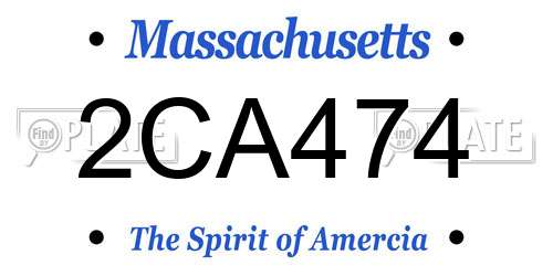 2CA474 Massachusetts License Plate