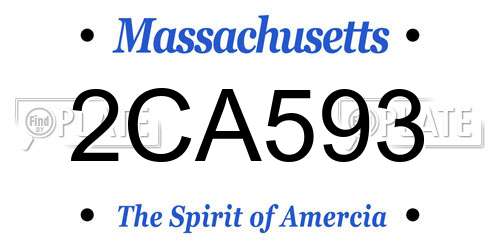 2CA593 Massachusetts License Plate