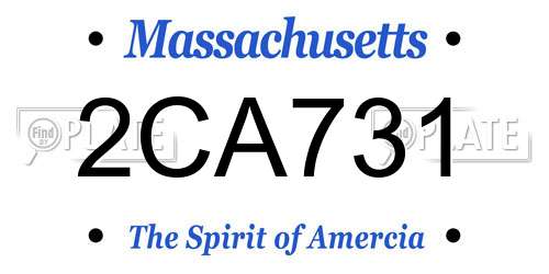 2CA731 Massachusetts License Plate
