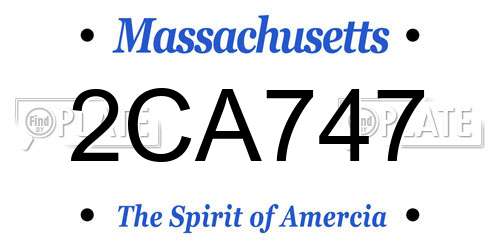 2CA747 Massachusetts License Plate