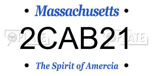 2CAB21 Massachusetts License Plate