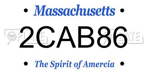 2CAB86 Massachusetts License Plate