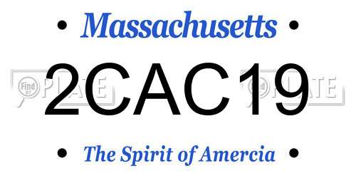 2CAC19 Massachusetts License Plate