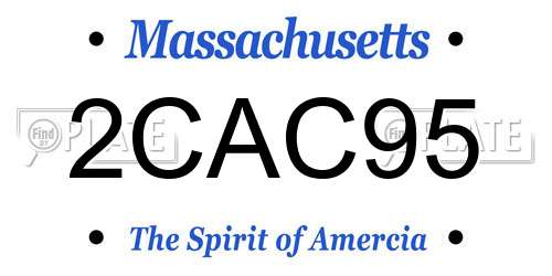 2CAC95 Massachusetts License Plate