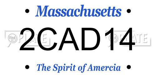 2CAD14 Massachusetts License Plate