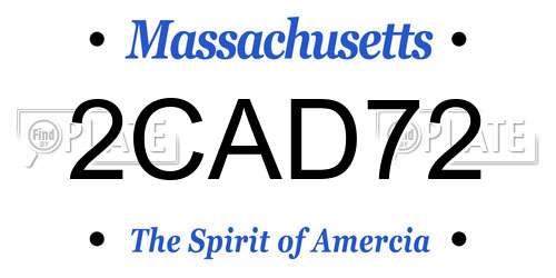 2CAD72 Massachusetts License Plate