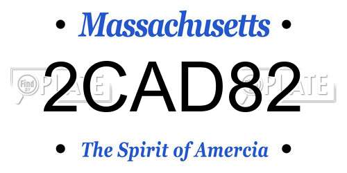 2CAD82 Massachusetts License Plate