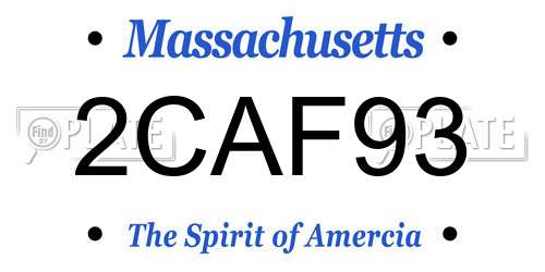 2CAF93 Massachusetts License Plate