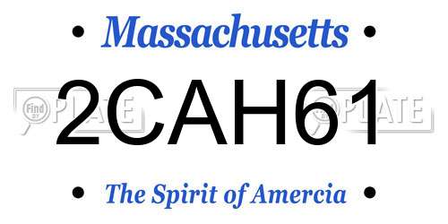 2CAH61 Massachusetts License Plate