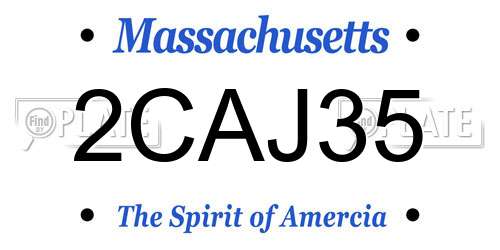 2CAJ35 Massachusetts License Plate
