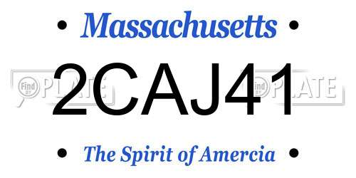 2CAJ41 Massachusetts License Plate