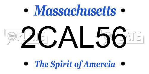 2CAL56 Massachusetts License Plate