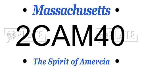 2CAM40 Massachusetts License Plate