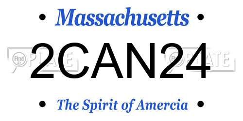 2CAN24 Massachusetts License Plate
