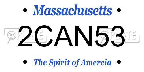 2CAN53 Massachusetts License Plate