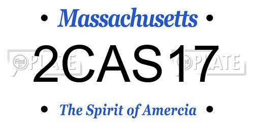 2CAS17 Massachusetts License Plate