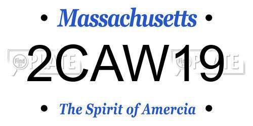 2CAW19 Massachusetts License Plate