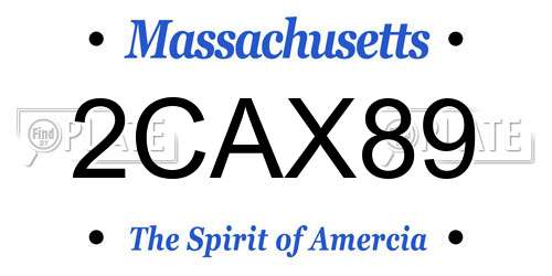 2CAX89 Massachusetts License Plate