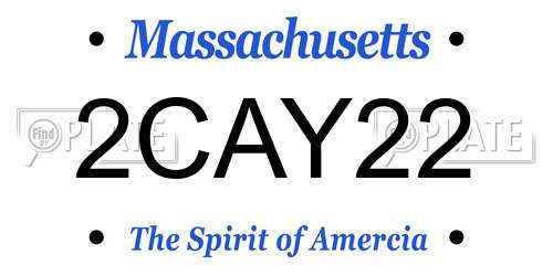 2CAY22 Massachusetts License Plate