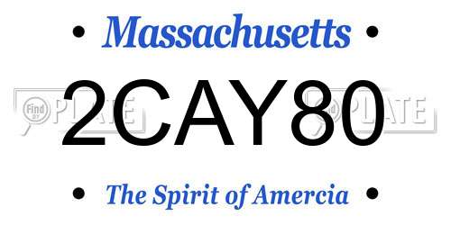 2CAY80 Massachusetts License Plate