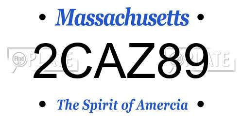 2CAZ89 Massachusetts License Plate