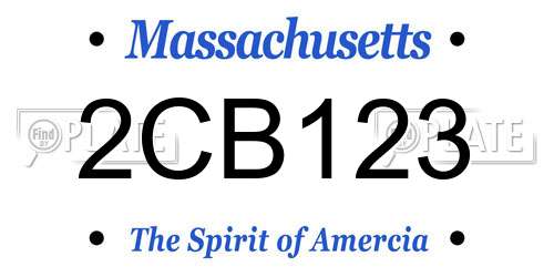 2CB123 Massachusetts License Plate