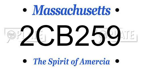 2CB259 Massachusetts License Plate