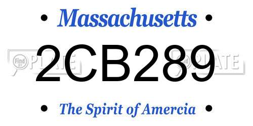 2CB289 Massachusetts License Plate