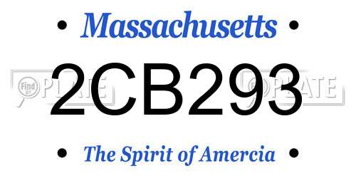 2CB293 Massachusetts License Plate