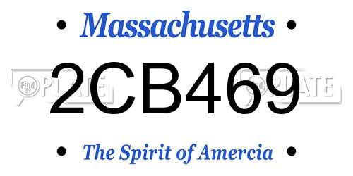 2CB469 Massachusetts License Plate