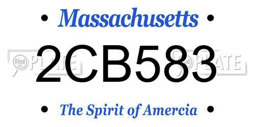 2CB583 Massachusetts License Plate