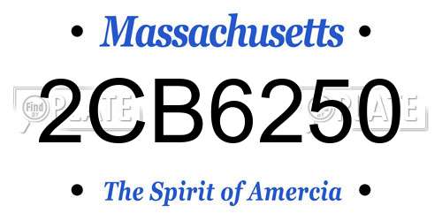 2CB6250 Massachusetts License Plate