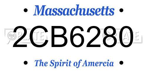 2CB6280 Massachusetts License Plate
