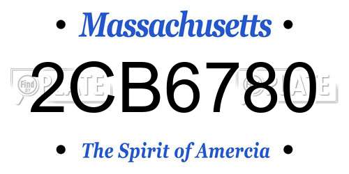 2CB6780 Massachusetts License Plate