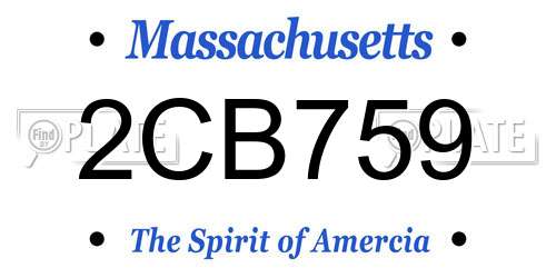 2CB759 Massachusetts License Plate