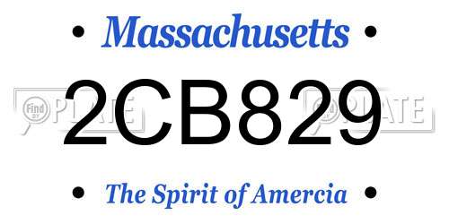 2CB829 Massachusetts License Plate