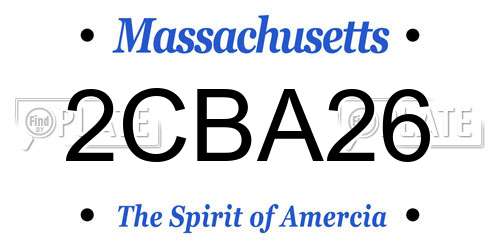 2CBA26 Massachusetts License Plate