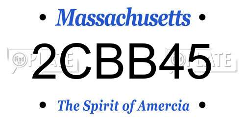 2CBB45 Massachusetts License Plate