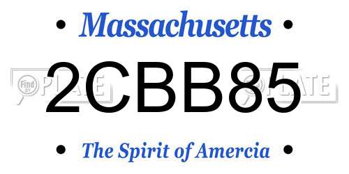 2CBB85 Massachusetts License Plate