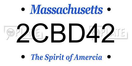 2CBD42 Massachusetts License Plate