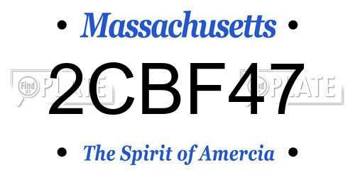 2CBF47 Massachusetts License Plate