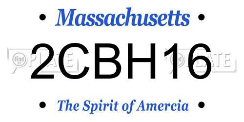 2CBH16 Massachusetts License Plate