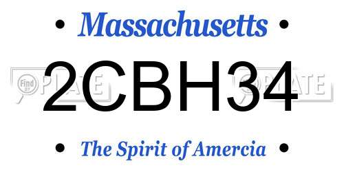 2CBH34 Massachusetts License Plate