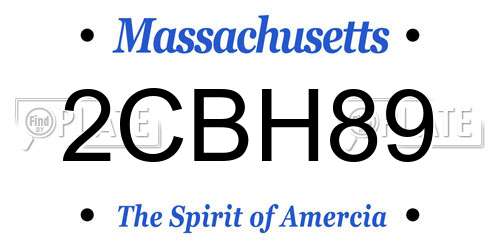 2CBH89 Massachusetts License Plate