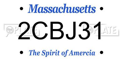2CBJ31 Massachusetts License Plate